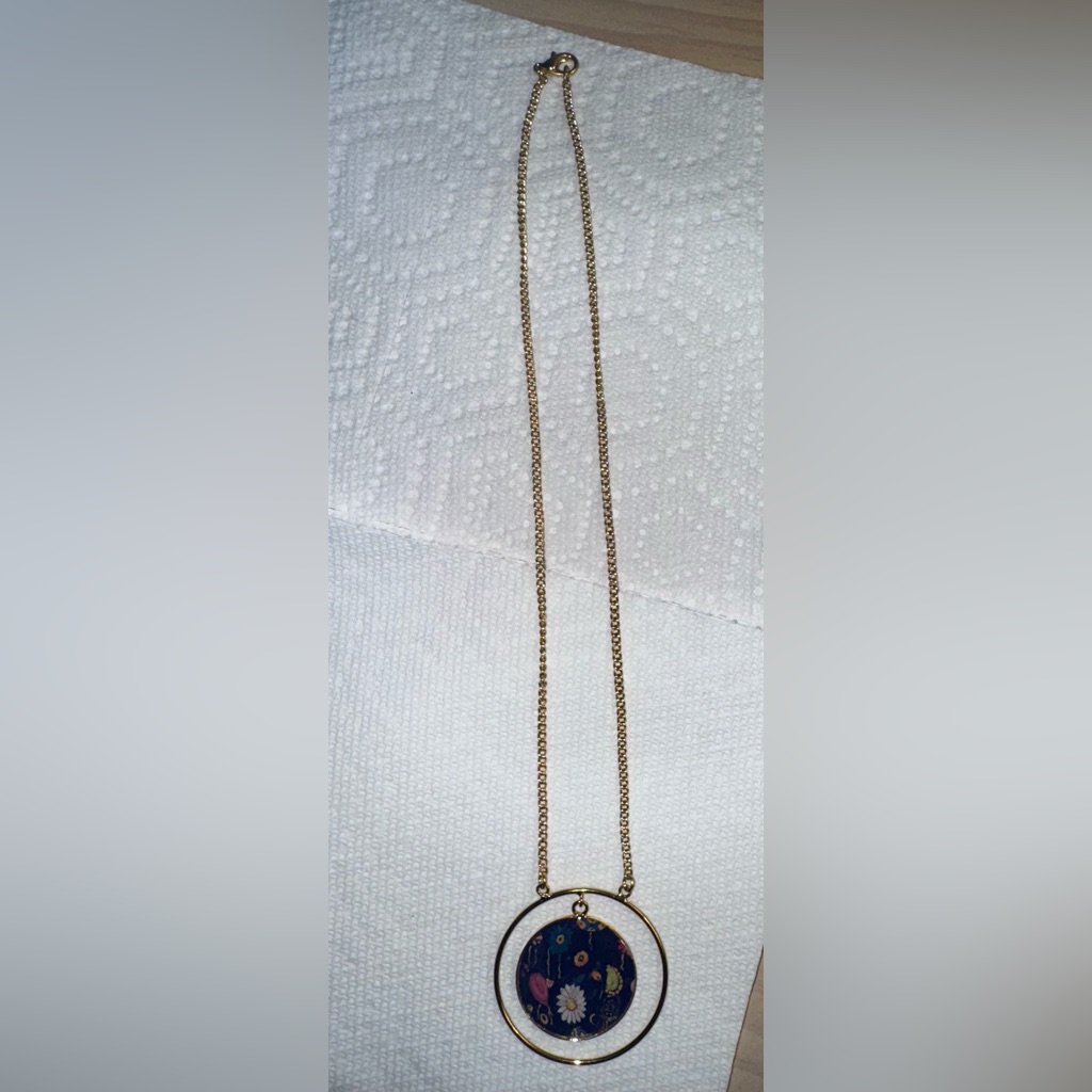 Women’s Boho Multicolor Flower Pendant With Gold Chain Necklace